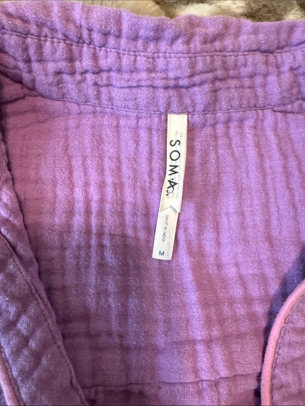 Soma Lavender Short Sleeve Button Lounge Set - Picture 2 of 7